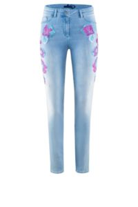 Highwaist-Jeans mit Blumenstickerei um € 289,–