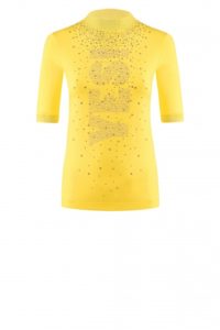 Gelbes Viskose-Shirt mit Steinchen um € 99,90